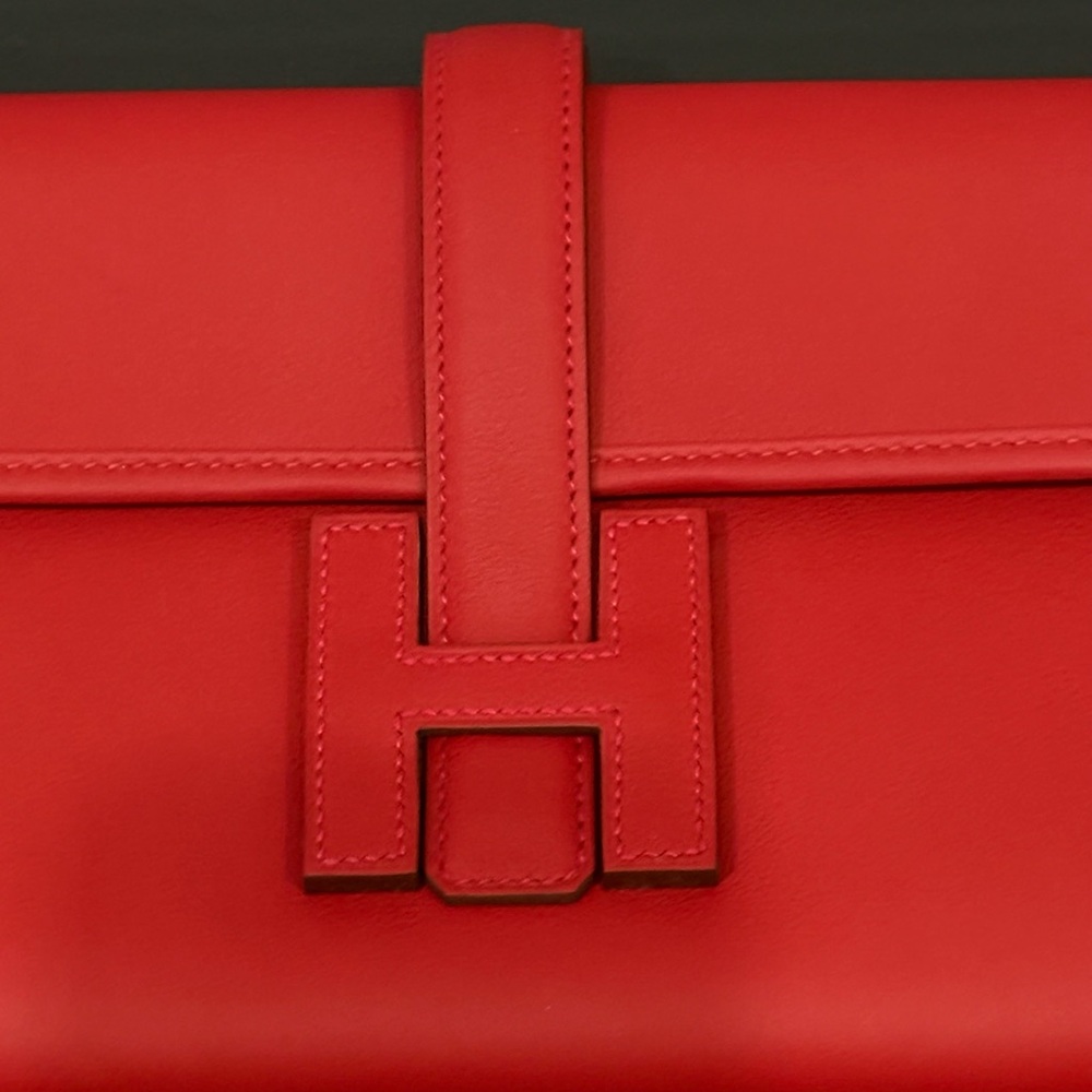 Hermes Jige Elan 29 Rouge Tomate Clutch - Picture 2 of 12